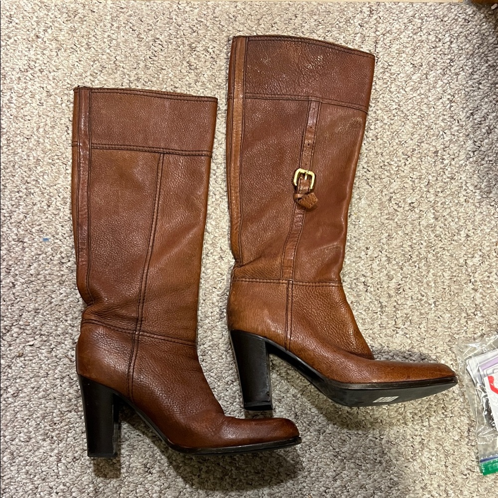 Brown Leather Knee-High Boots, Prada?